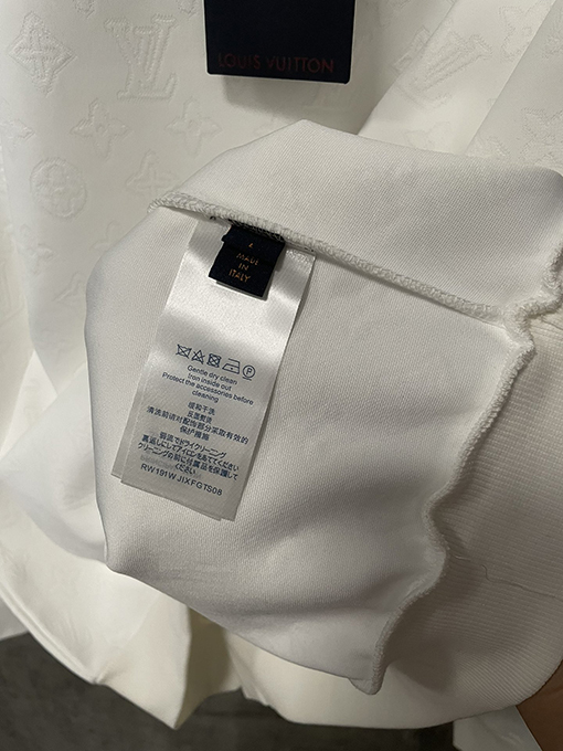 ルイヴィトン 24fw damier ダークチェック柄のラウンドネック長袖パーカー