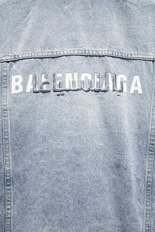 バレンシアガ 24fw 新しいバックサンプル刺繍ウォッシュブルーロゴデニム