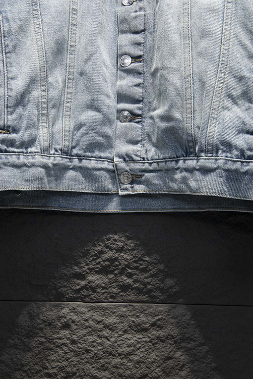 バレンシアガ 24fw 新しいバックサンプル刺繍ウォッシュブルーロゴデニム