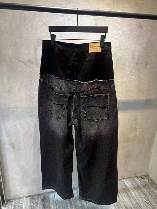 バレンシアガスーパーコピーパッチワーク デニムパンツ