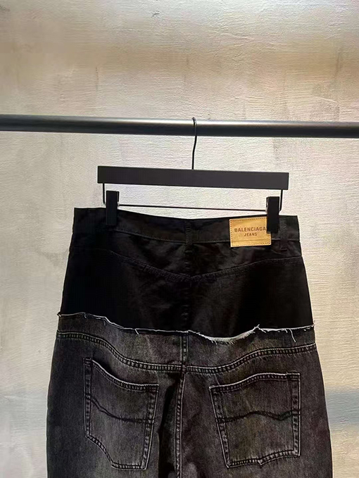 バレンシアガスーパーコピーパッチワーク デニムパンツ