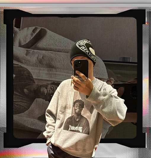シュプリームx thrasher コラボ fw24 クルーネック スウェットTシャツ