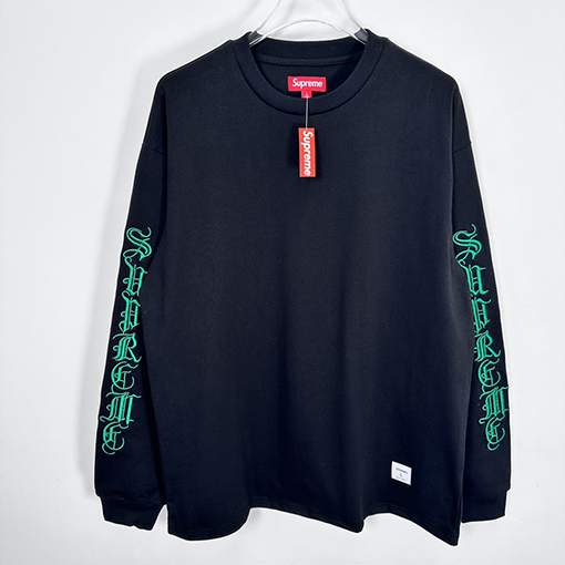 シュプリームコピー Xクロムハーツコピー 刺繍サンスクリット長袖Tシャツ