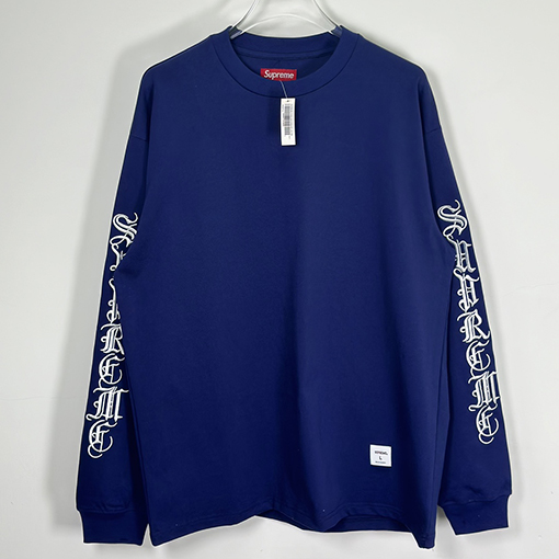 シュプリームコピー Xクロムハーツコピー 刺繍サンスクリット長袖Tシャツ