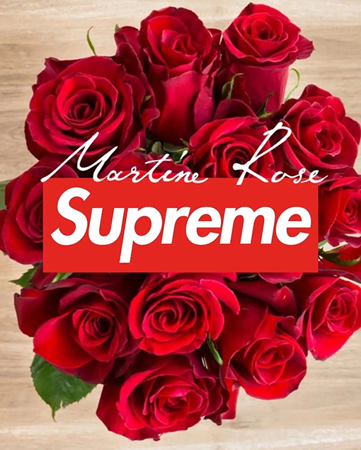 シュプリーム X Martine Rose FW24 花文字Tシャツ