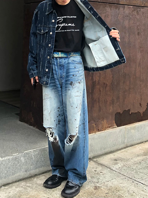 シュプリーム X Martine Rose FW24 花文字Tシャツ