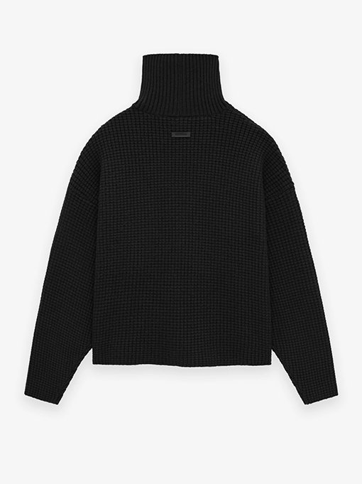 フィアオブゴッド ロゴ リブタートルネックニット