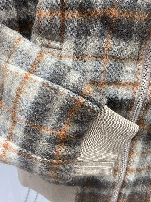 セリーヌ 新しいロゴ刺繍チェック柄ウールラペルコート