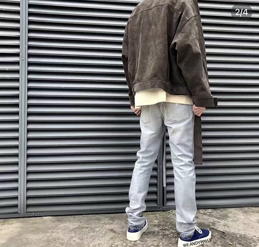 フィアオブゴッドコピー リボンドローコードウォッシュジッパージーンズ
