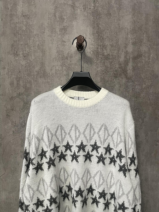 ディオール 24fw 五角星ジャカードニットクルーネックセーター