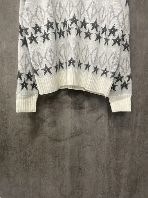 ディオール 24fw 五角星ジャカードニットクルーネックセーター