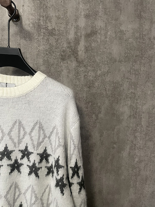 ディオール 24fw 五角星ジャカードニットクルーネックセーター