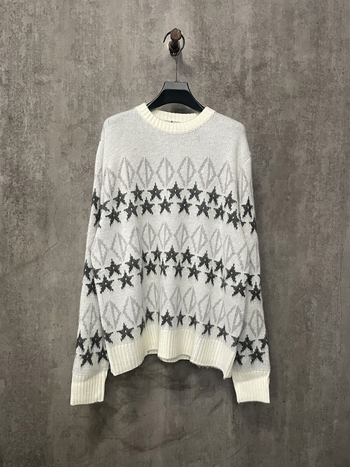 ディオール 24fw 五角星ジャカードニットクルーネックセーター