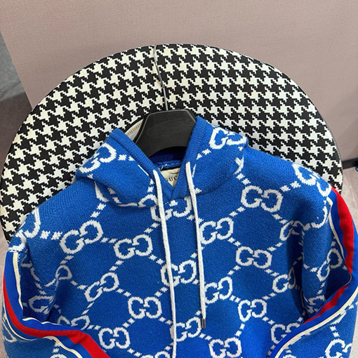 グッチ 新しいggウール混紡ジャカードニットパーカー