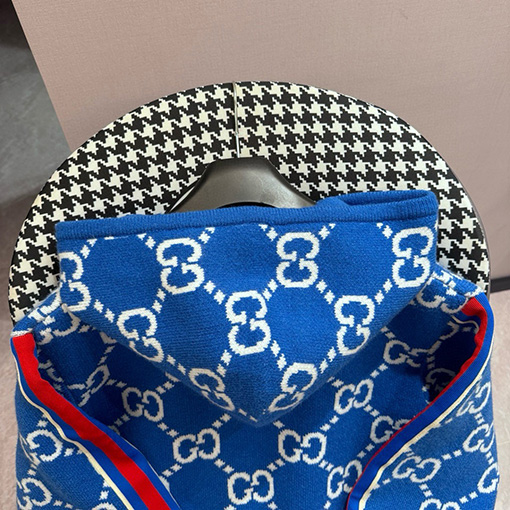 グッチ 新しいggウール混紡ジャカードニットパーカー