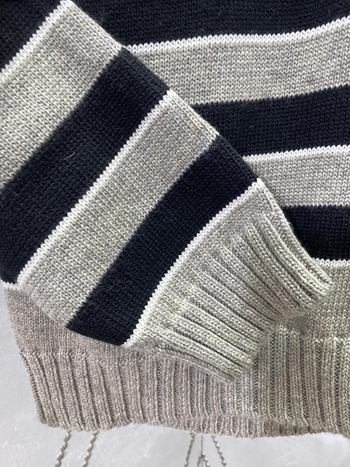 セリーヌスーパーコピー 新しい刺繍ストライプステッチウールニット