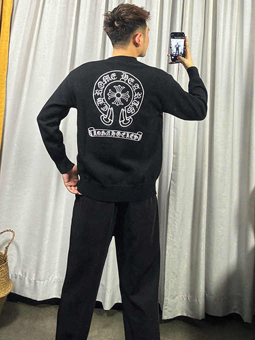 クロムハーツスーパーコピー 新しい菱形チェック柄クルーネックニット