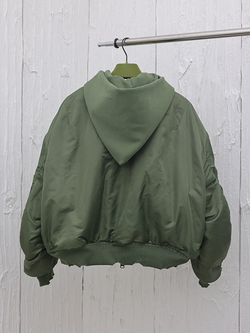 バレンシアガ 24FW Bomber Jaet 薄手のコットンフード付きフライトジャケット