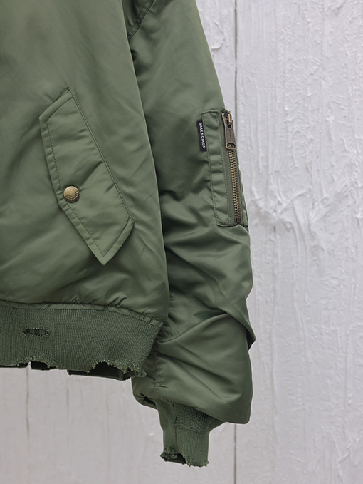 バレンシアガ 24FW Bomber Jaet 薄手のコットンフード付きフライトジャケット