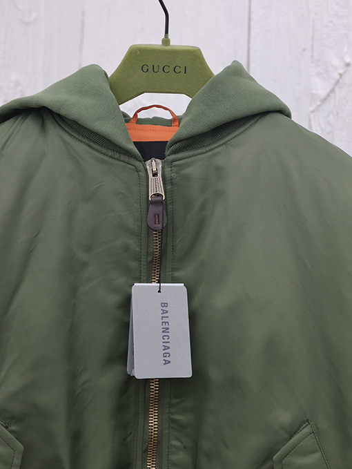 バレンシアガ 24FW Bomber Jaet 薄手のコットンフード付きフライトジャケット