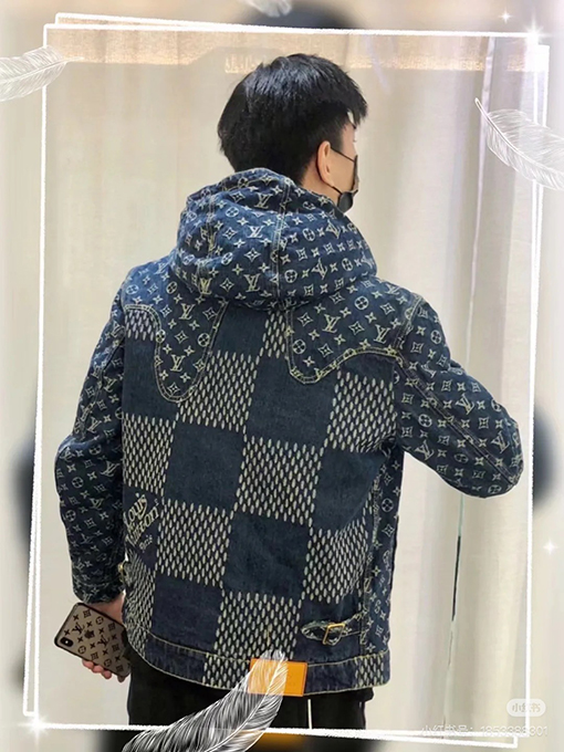 ルイヴィトン 新しいカシューフラワーステッチデニムフードコート