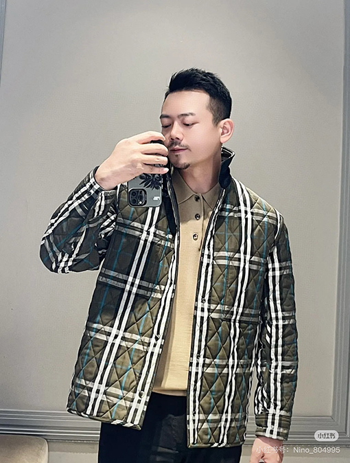 バーバリー 新しいカシューフラワーステッチデニムフードコート