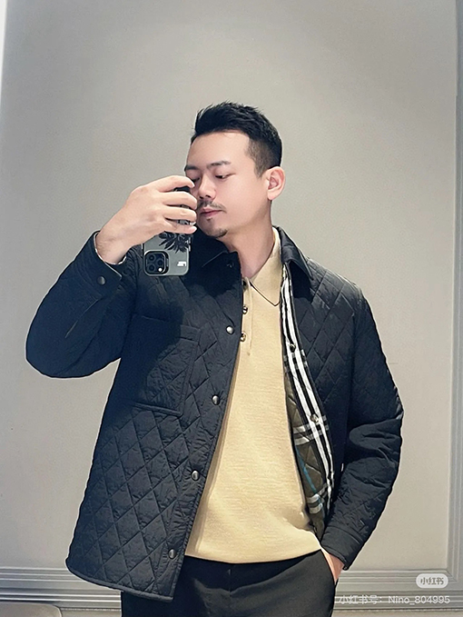 バーバリー 新しいカシューフラワーステッチデニムフードコート