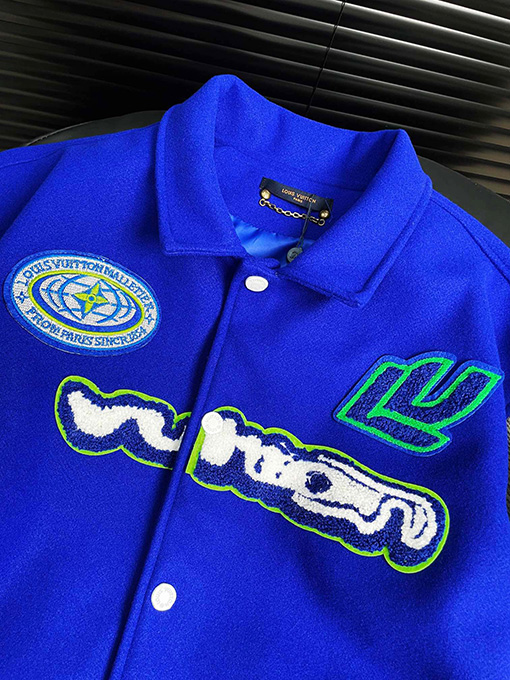 ルイヴィトン ユニバーサルタオル刺繍ベースボールジャケット
