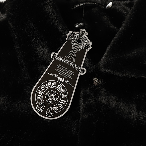 クロムハーツ  新しいウサギミンク刺繍皮十字架コート