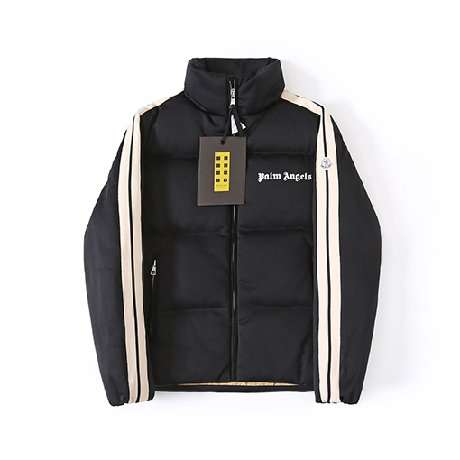 Moncler x Palm Angelsコピー ロゴカラーバー刺繍ロゴダウンジャケット
