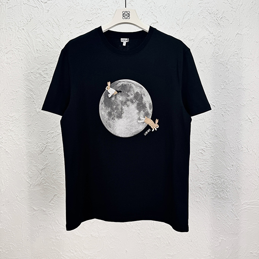 ロエベ×スナ・フジタ コラボ ウサギ刺繍 半袖Tシャツ
