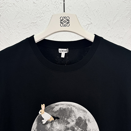 ロエベ×スナ・フジタ コラボ ウサギ刺繍 半袖Tシャツ