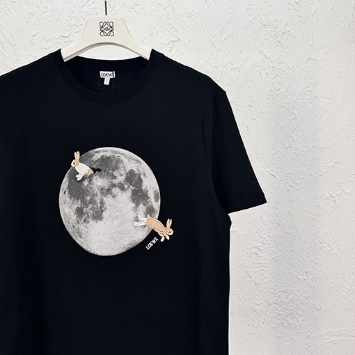 ロエベ×スナ・フジタ コラボ ウサギ刺繍 半袖Tシャツ