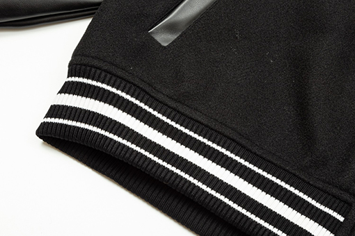 ロエベ タオル刺繍ロゴレザースリーブベースボールジャージジャケット