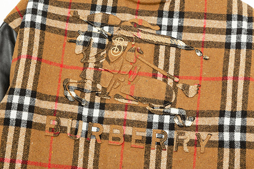 バーバリー ストライプ刺繍ステッチベースボールジャージジャケット