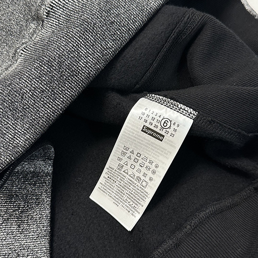 シュプリーム x MM6 Maison Margiela コラボペイントフード付きフリースパーカー