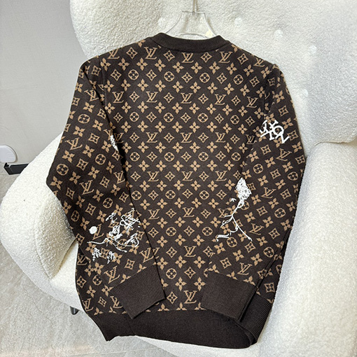 ルイヴィトンスーパーコピー 刺繍されたウールのラウンドネック