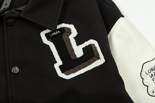 ルイヴィトン アルファベット刺繍ステッチベースボールジャージジャケット