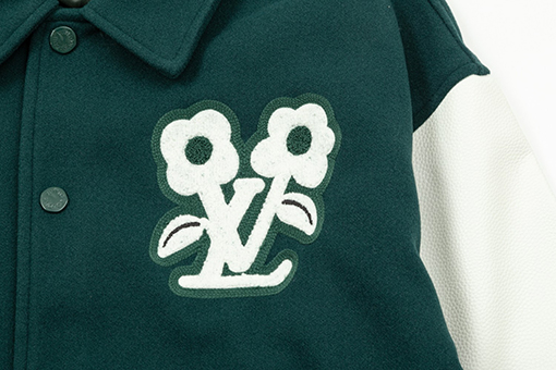 ルイヴィトン クラシックな文字刺繍ステッチベースボールジャージジャケット