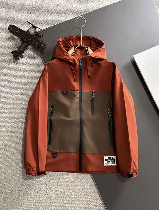 Gucci X North Face ジップアップフード付きトレンチコートジャケット
