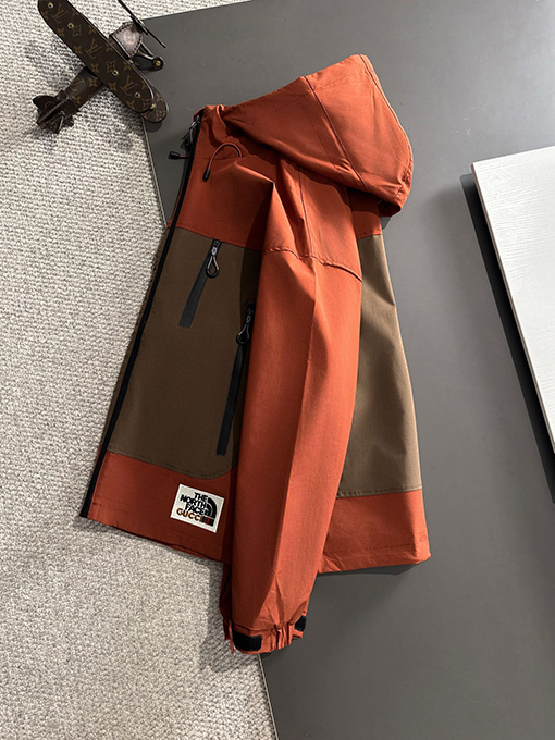 Gucci X North Face ジップアップフード付きトレンチコートジャケット