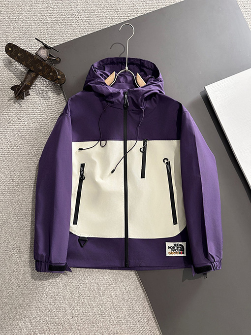 Gucci X North Face ジップアップフード付きトレンチコートジャケット
