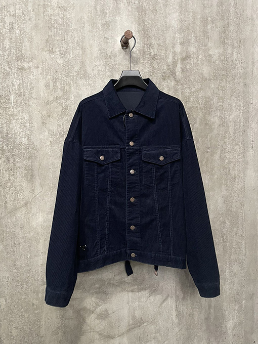 プラダ 24fw メタルバックルコーデュロイジャケット