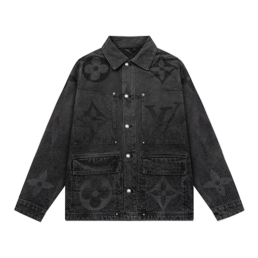 ルイヴィトンコピー 24FW チェック柄のジャカードワークデニムジャケット
