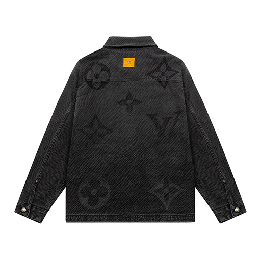 ルイヴィトンコピー 24FW チェック柄のジャカードワークデニムジャケット
