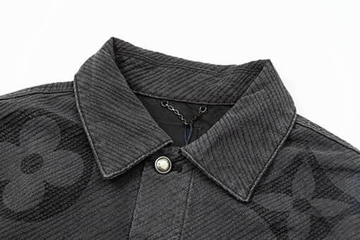 ルイヴィトンコピー 24FW チェック柄のジャカードワークデニムジャケット