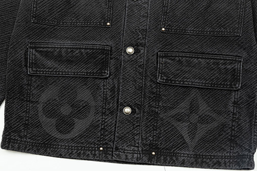 ルイヴィトンコピー 24FW チェック柄のジャカードワークデニムジャケット