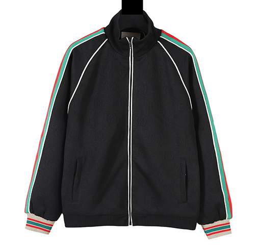 グッチ 新しい暗い織りのジャカードニットコート