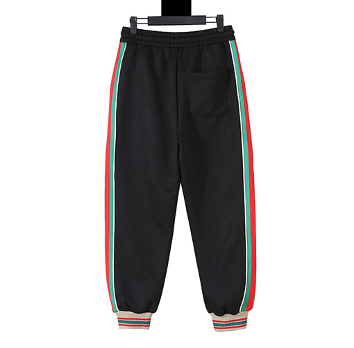 グッチ 新しい暗い柄のジャカードニットパンツ