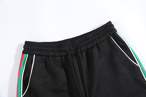 グッチ 新しい暗い柄のジャカードニットパンツ